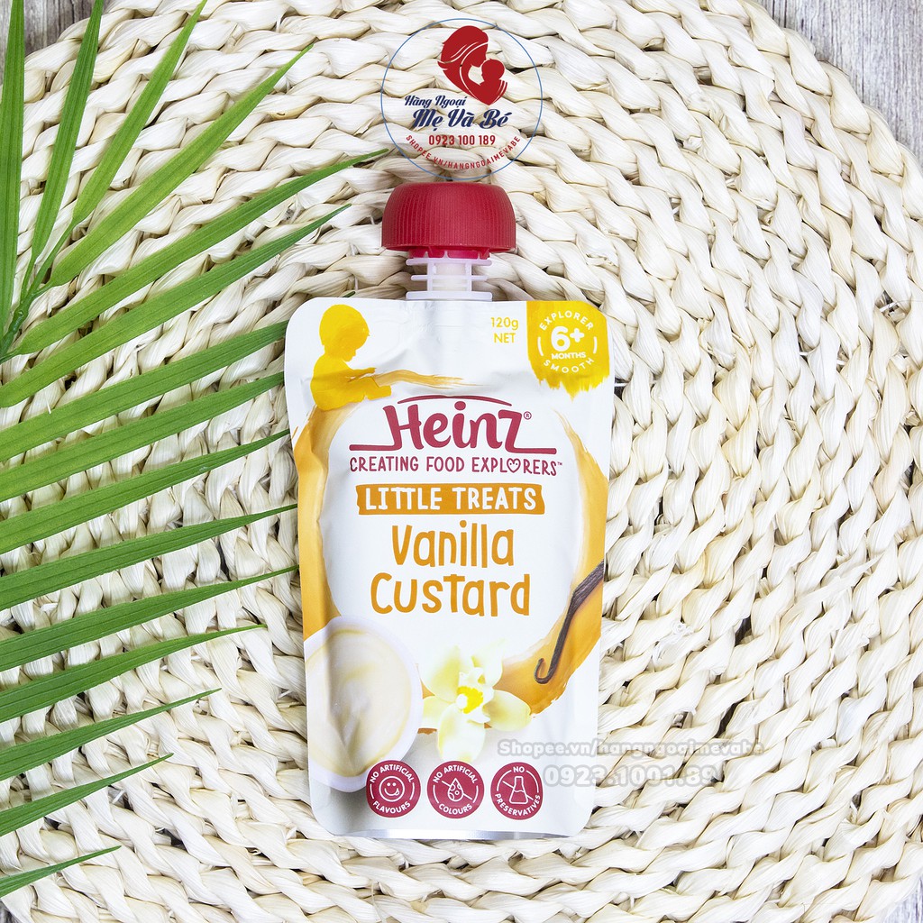 [Date 8/23] Váng sữa Heinz Custard, váng sữa hoa quả ăn liền cho bé 120gr Úc