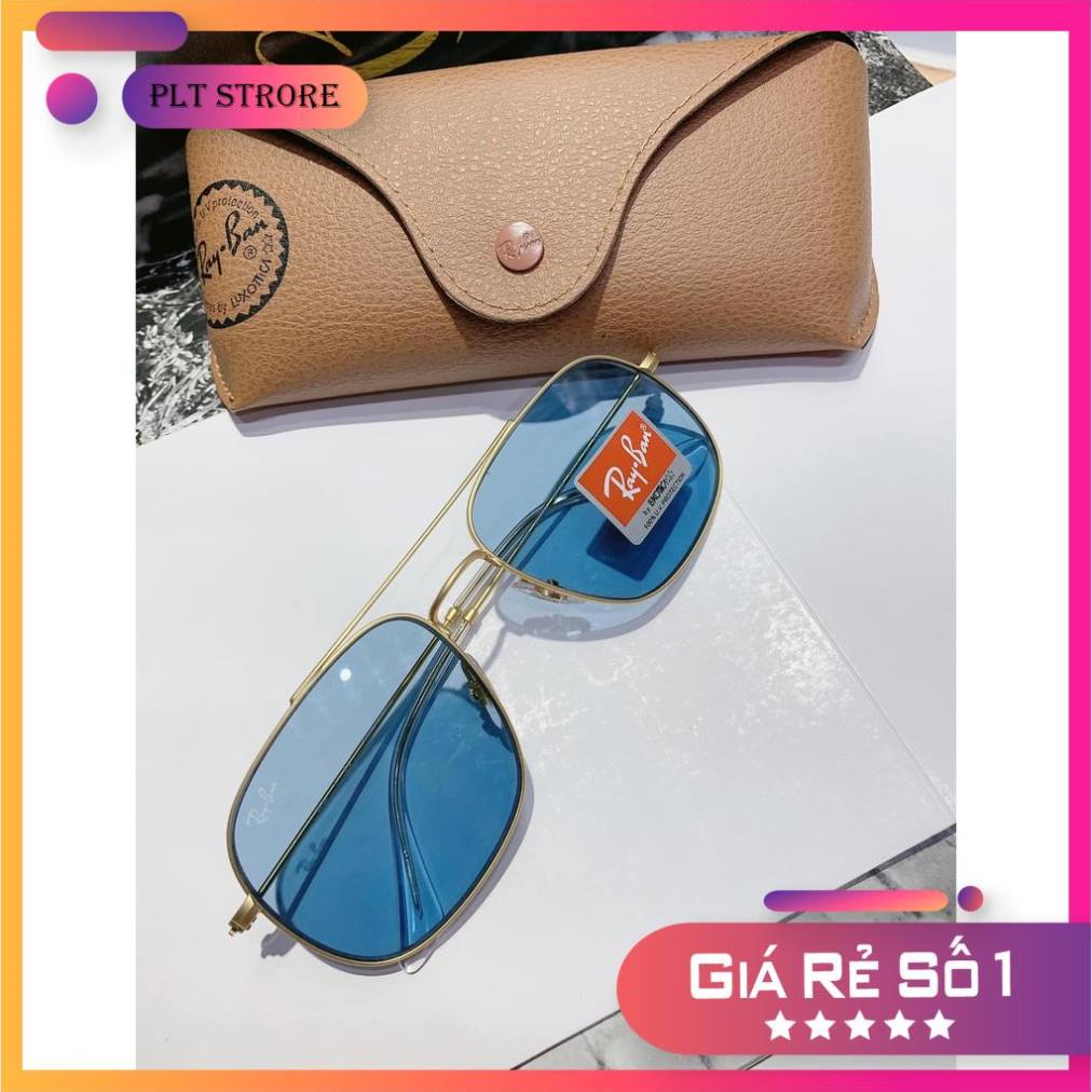 Kính mát Rayban RB3595 901380 (56-17-140) mắt xanh, viền kim loại vàng Full Box ⚜️Hàng Authentic⚜️