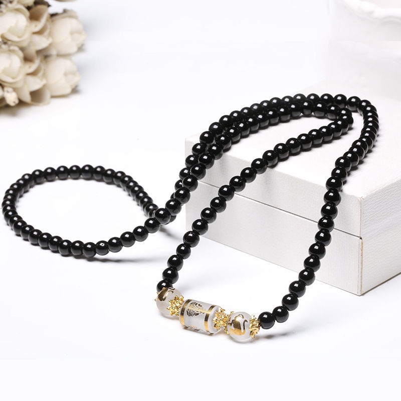 Vòng Tay Chuỗi Hạt Đá obsidian 6mm 8mm Thời Trang Cho Cặp Đôi