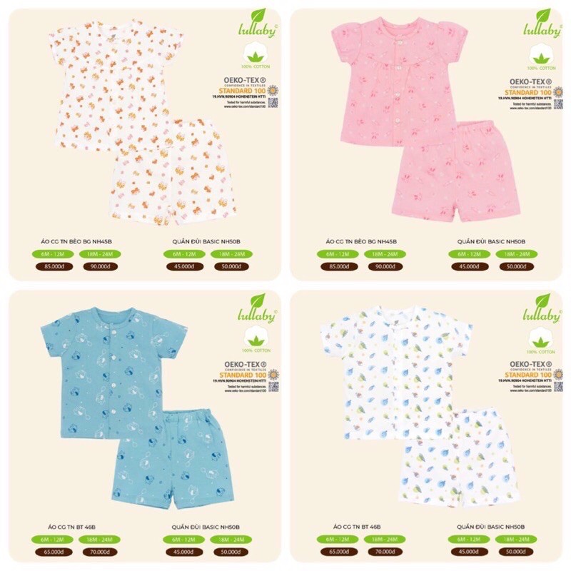 [HÀNG XẢ] Bộ cộc cotton Lullaby cài cúc