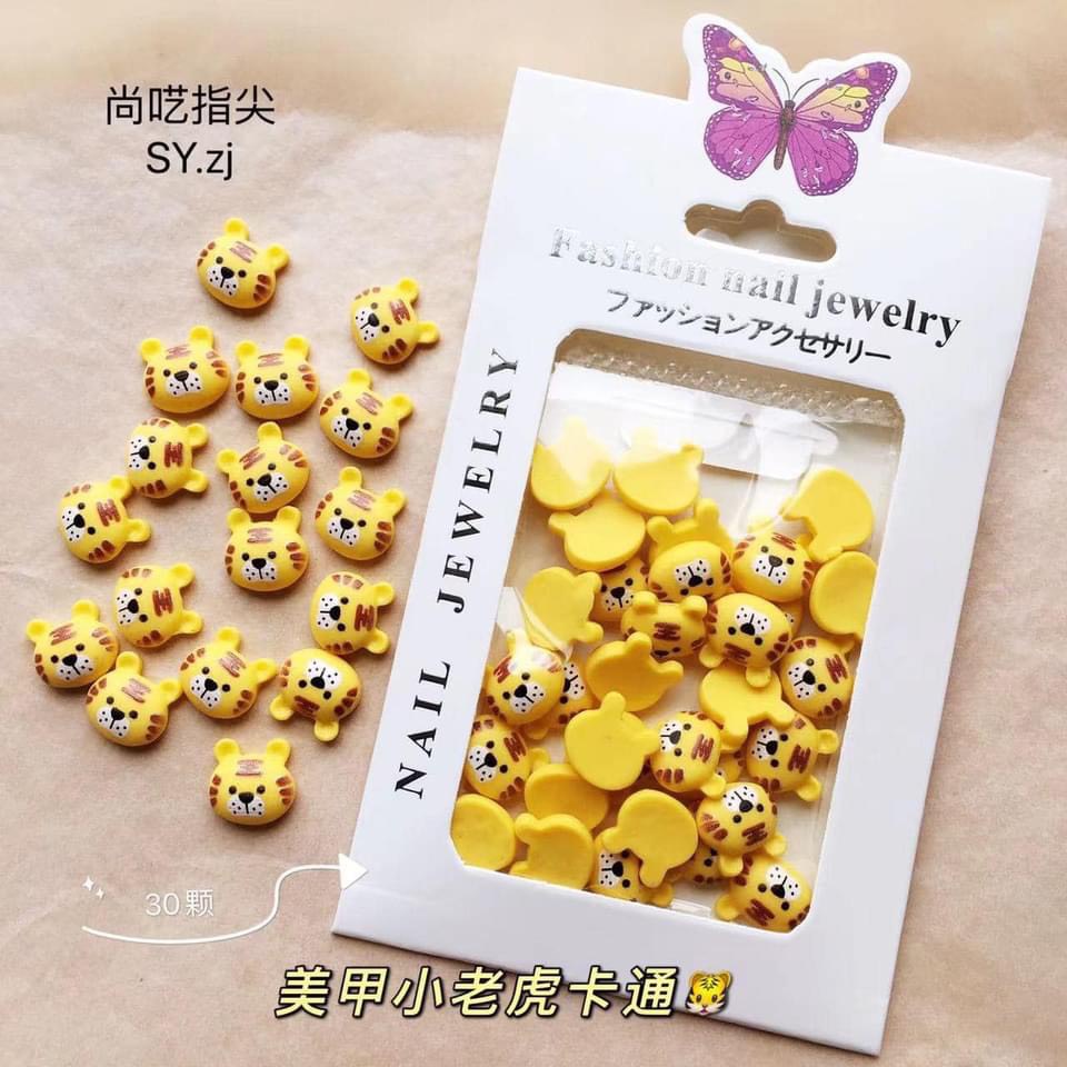 Charm nail tết , charm hổ thần tài cực HOT dành cho năm 2022