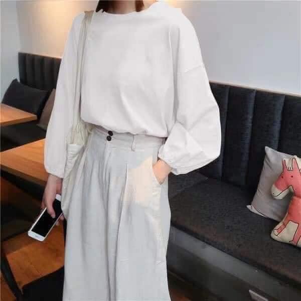 [ Mã WASTAPR giảm 10K đơn 50K] Áo thun nữ tay phồng bo chun chất da cá cổ tròn full màu | BigBuy360 - bigbuy360.vn