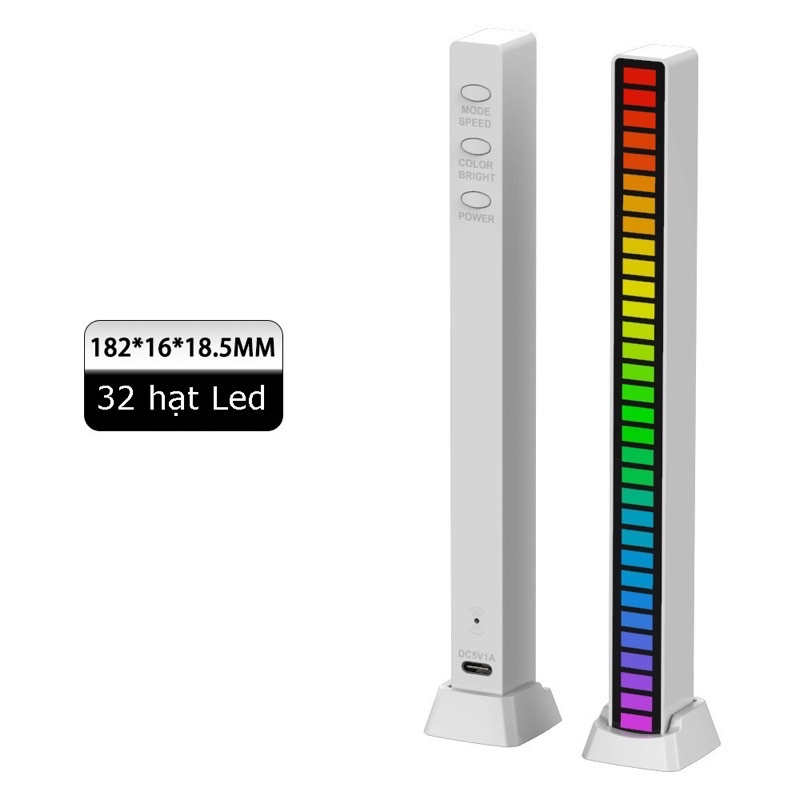 Thanh đèn Led RGB nháy theo nhạc, cảm biến âm thanh cực nhạy, có chân đế trang trí, thích hợp để bàn máy tính