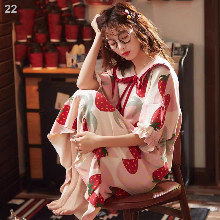 pyjamas nữ váy đêm hè mùa New Hàn Quốc phong cách sinh viên dễ thương dài tay cộng với kích thước phục vụ ở nh