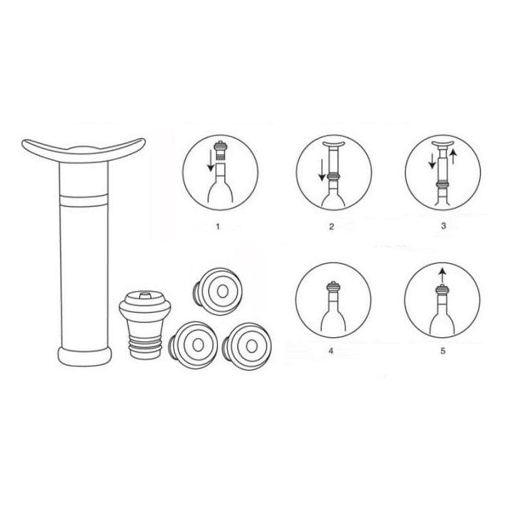 MOCHO Bộ Nút Chặn Hút Chân Không Tái Sử Dụng Được Cho Chai Rượu Vang