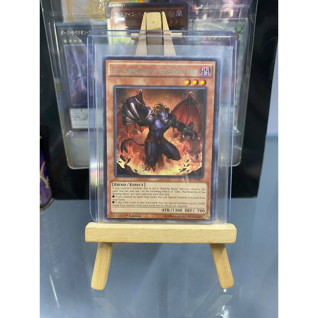 [ Dưa Hấu Yugioh ] Lá bài thẻ bài Libic Malebranche of the Burning Abyss - Rare - Tặng bọc bài nhựa bảo quản