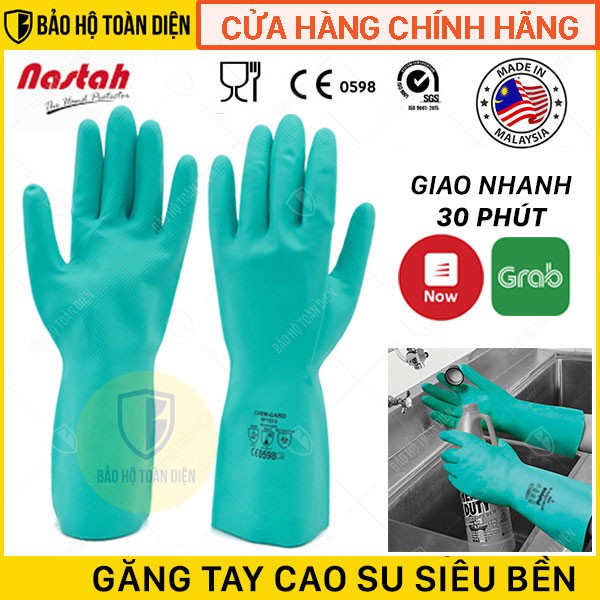 [SIÊU BỀN] Găng tay rửa chén cao su nhập khẩu | SX Malaysia | Găng chống hóa chất Nastah NF1513 dai, bền, êm tay