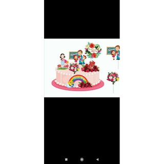 Set cắm giấy nhà giáo việt nam 20/11 trang trí bánh kem(Giá 1 set)