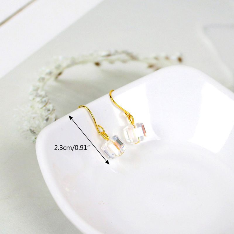 Bông Tai Pha Lê Lấp Lánh Đơn Giản Nhiều Màu Sắc Dành Cho Nữ