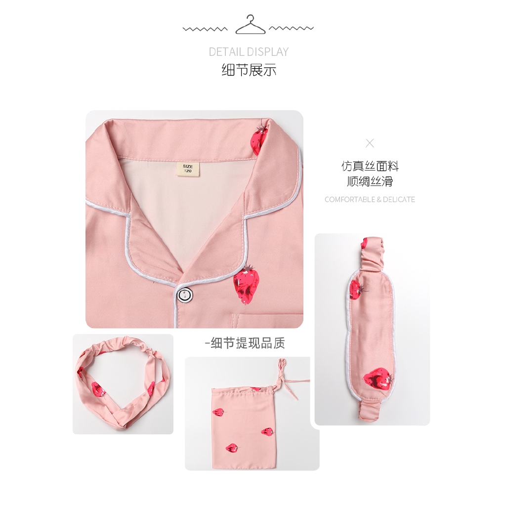 Bộ Đồ Ngủ Ngắn Tay Bằng Lụa Xinh Xắn Dành Cho Nữ | BigBuy360 - bigbuy360.vn