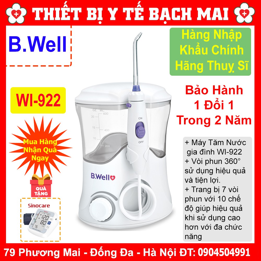 [Tặng Máy Đo Huyết áp] Mua Máy Tăm Nước Gia Đình B Well WI-922 10 Chế