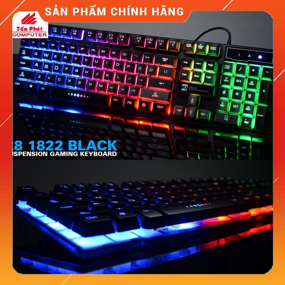 Bàn Phím R8 1822 USB Gaming Phím Giả Cơ LeD - hàng chính hãng, giá tốt nhất