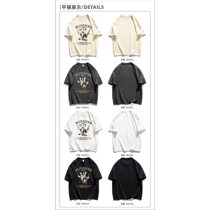 Áo thun cotton WAFNHA ngắn tay dáng rộng họa tiết vịt vui nhộn kiểu retro Mỹ cho cặp đôi