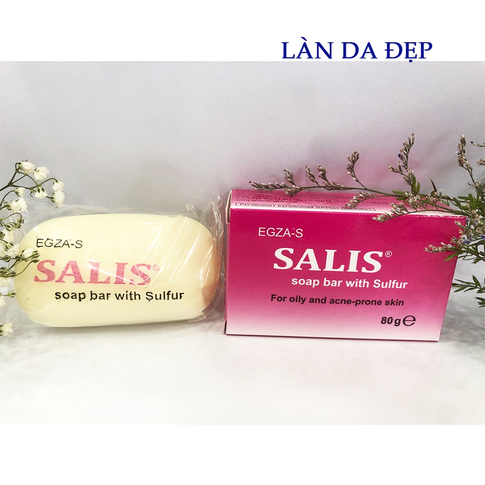 Xà phòng Egza-S Salis Soap Bar with Sulfur giảm mụn làm sạch sâu ngừa tiết dầu bánh 80g