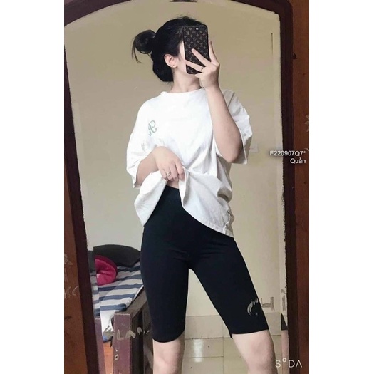 Quần legging cuộn tím