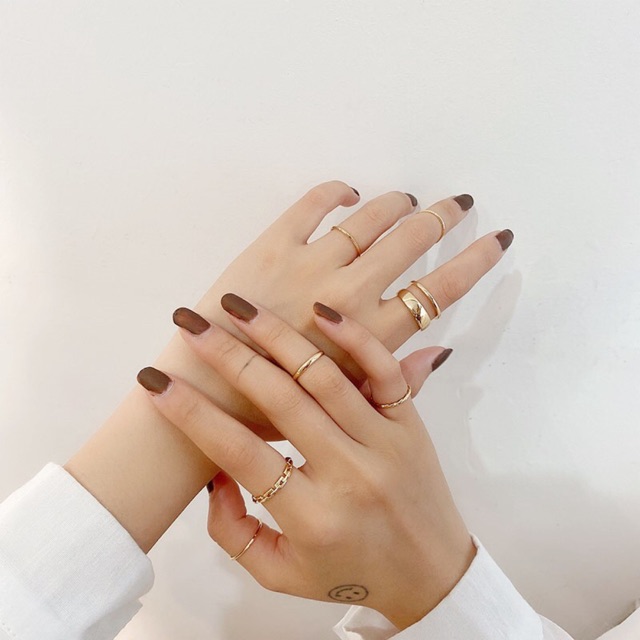 Set 7 Nhẫn Đeo Phong cách Hàn Quốc