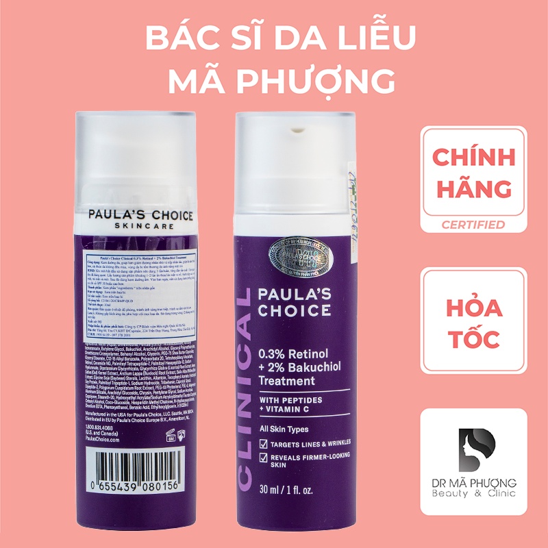 0.3% RETINOL + 2% BAKUCHIOL PAULA'S CHOICE tinh chất chống lão hoá
