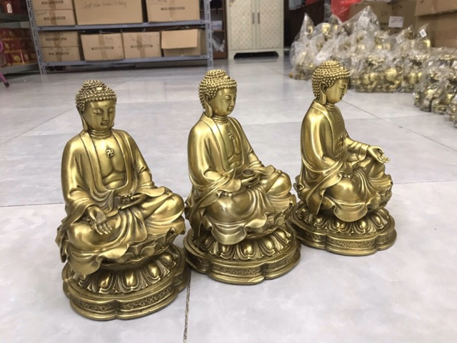 Phật Tổ A Di Đà ngồi Đài Sen Bằng đồng