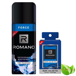 Romano Force: Combo xịt khử mùi toàn thân cho Nam Romano Force 150ml+Nước hoa bỏ túi 18ml