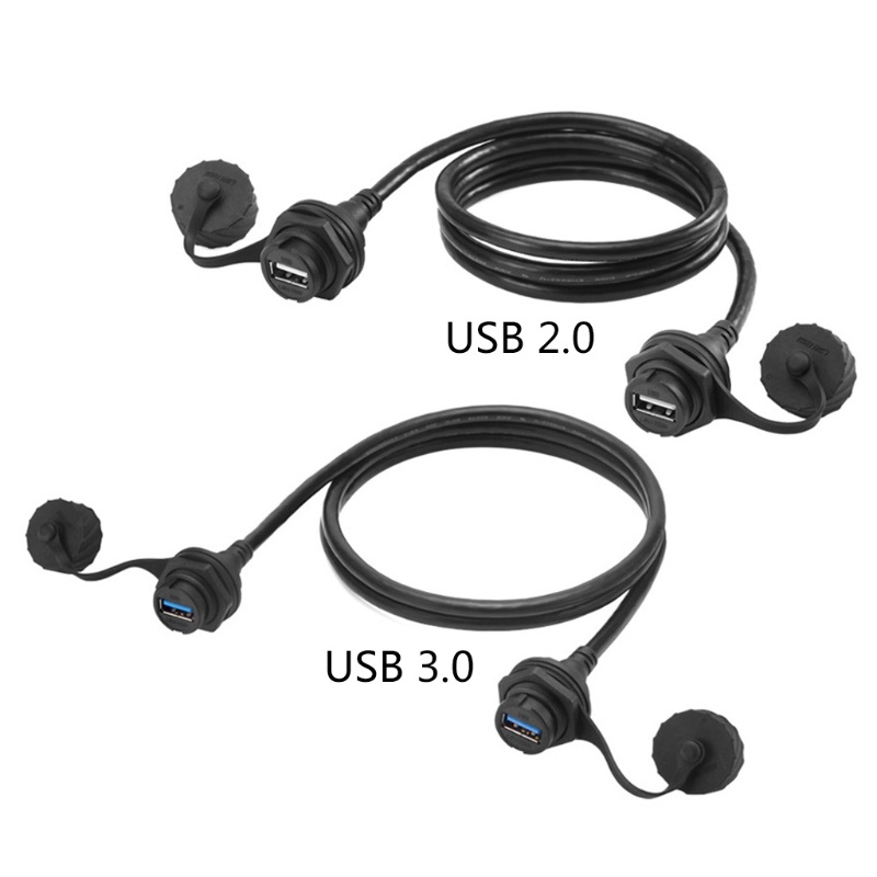 R* USB 2.0 3.0 Socket Female to Female Cable 2 Ends IP67 Waterproof Panel Mount Connector Cord