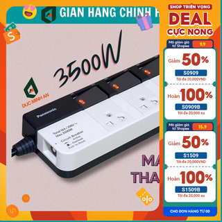 Ổ cắm điện Panasonic WCHG28334 có dây kéo dài, loại 3 ổ cắm dây dài 3m hàng chính hãng sản xuất tại Thái Lan