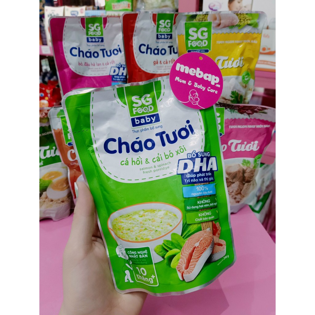 COMBO 8 BỊCH CHÁO TƯƠI ĂN LIỀN SÀI GÒN FOOD NHIỀU VỊ