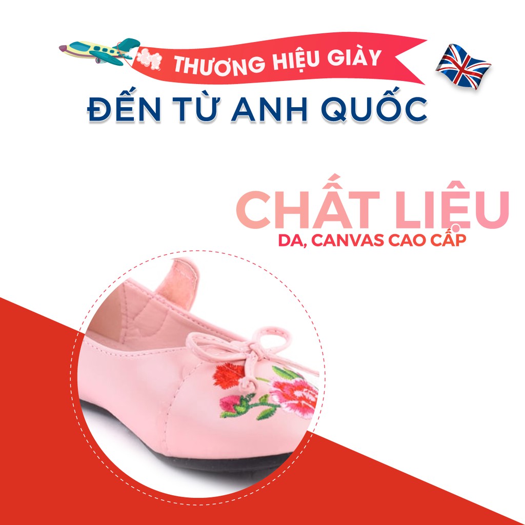 Giày Búp Bê Bé Gái Crown UK Ballerina Cao Cấp CRUK3112 cho bé 2-12 Tuổi