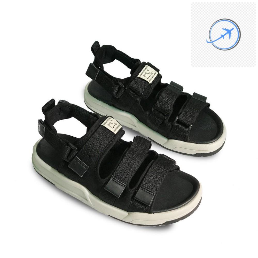 🤶 Giày sandal unisex nam nữ 3 quai ngang vải dù có quai hậu tháo rời hiệu MOL mang đi học du lịch MS1802B2 🤶