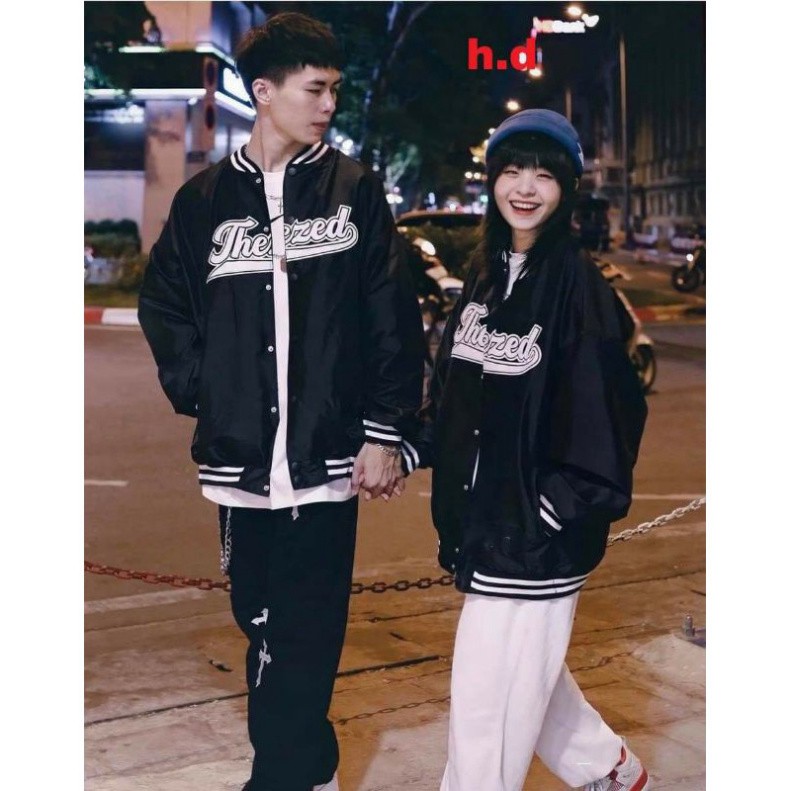 (Rẻ Vô Địch) Áo Bomber gió THE ZED in ngực ❤ Áo khoác jacket form thụng nam nữ unisex phong cách Hàn Quốc