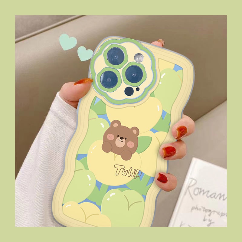 Ốp Điện Thoại Họa Tiết Hoa Tulip Cho iphone 12 13 11 Pro Max X Xs Max Xr Mia9