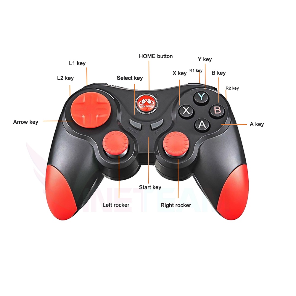 Tay cầm chơi game bluetooth gamepad s5 cho android ios điện thoại tivi kèm giá đỡ điện thoại -dc4726