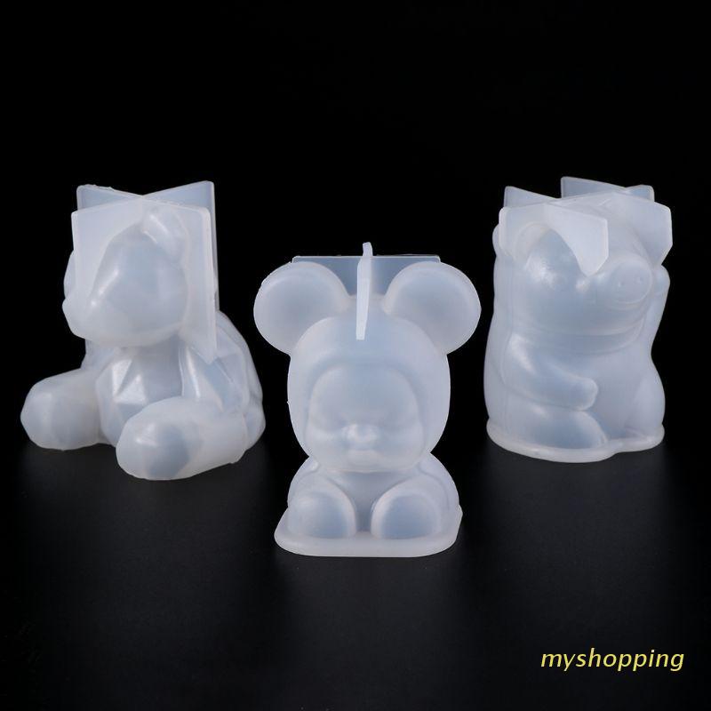 Khuôn silicone tạo hình làm mặt trang sức hình gấu/lợn con 3D DIY<br>