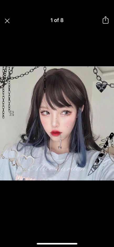 Tóc giả nguyên đầu omber víc-tặng lưới chùm tóc_