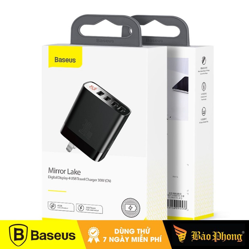 Sạc Baseus 4 USB 30W Mirror Lake Digital -CCJMHB