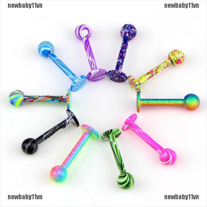 Bộ 10 Khuyên Môi 16G BằNg ThéP Không Gỉ