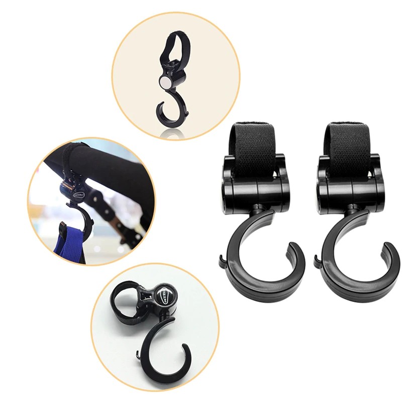 Móc Treo Đồ Xoay 360 Độ Gắn Xe Đẩy Em Bé Tiện Dụng
