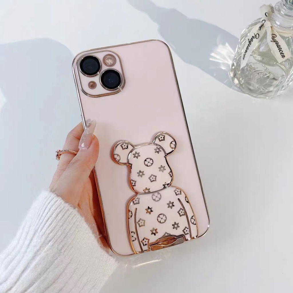 Ốp Điện Thoại Kèm Giá Đỡ Hình Gấu Sang Trọng Cho iphone 13 Pro Max i13 13pro 11 Pro Max i11 X Xs Max 7plus 8plus 12Pro 12 Pro Max