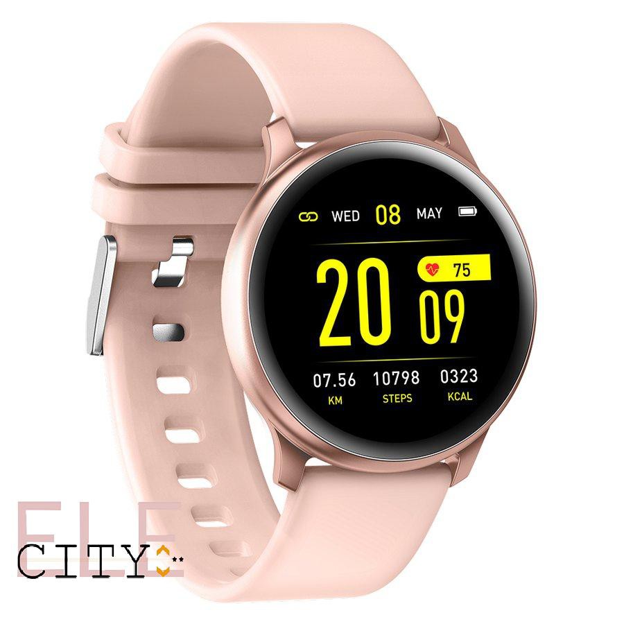 888ele⚡ KW19 Round Screen Smart Watch Real Time Heart Rate Measurement Step Count Blood Oxygen Sleep Monitoring