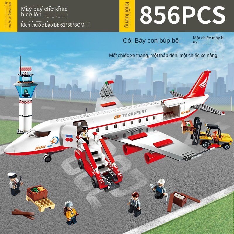 ✺Goody Building Blocks Lego Boy Lắp Ráp Máy Bay Hành Khách Lớn Sân Bay Xếp Hình Cho Trẻ Em Lắp Ráp Mô Hình Dòng Máy Bay