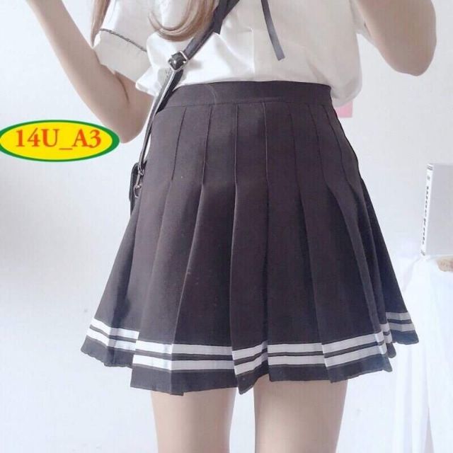 [Rẻ vô địch] Chân váy xếp ly tennis viền hai sọc, có lót quần | BigBuy360 - bigbuy360.vn