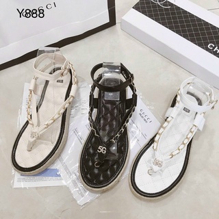 Sandal da mịn kẹp ngón đế trần chỉ viền cói - 2P