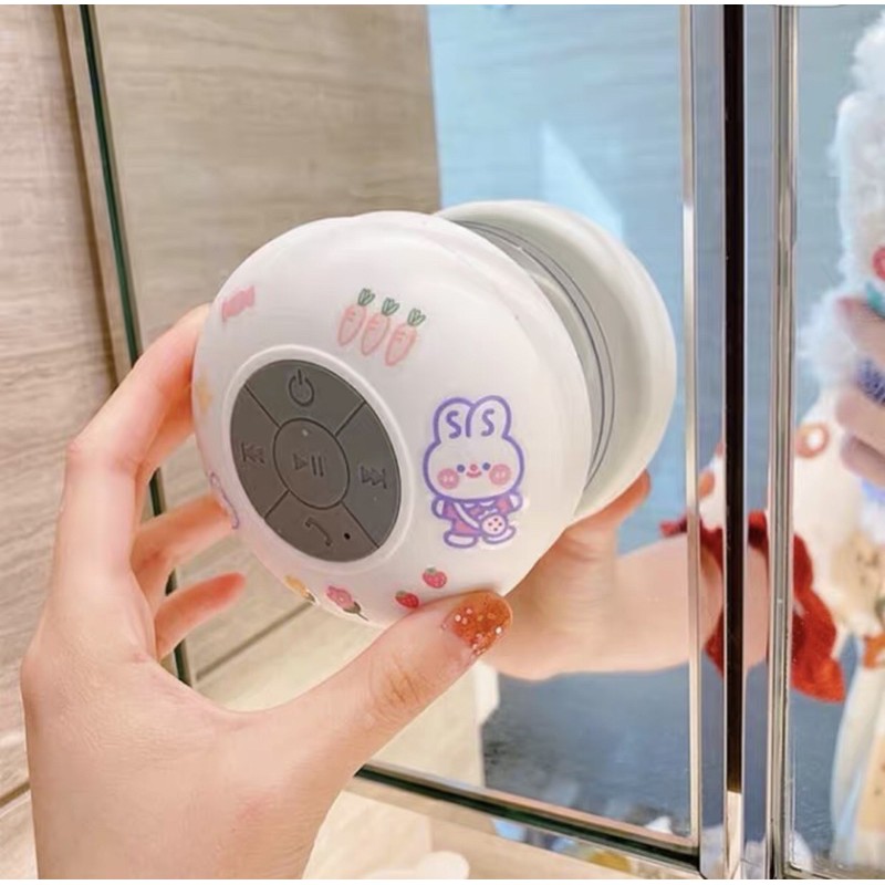 Loa bluetooth chống nước dùng cho nhà tắm nhỏ gọn tặng kèm sticker dễ thương