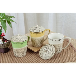 Cốc sứ có nắp Bát Tràng miệng loe