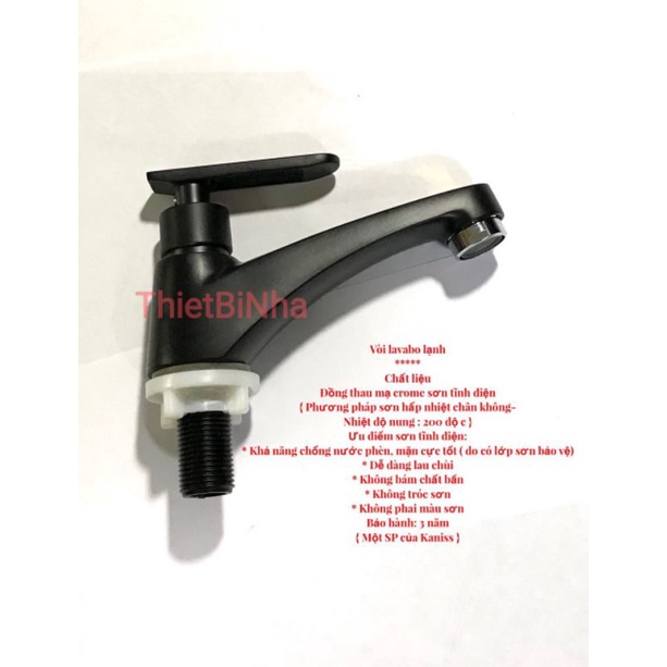 Vòi Lavabo Lạnh sơn tĩnh điện màu đen, vòi lavabo đồng thau mạ vàng titanium,Vòi rửa tay thấp sơn tĩnh điện màu trắng.