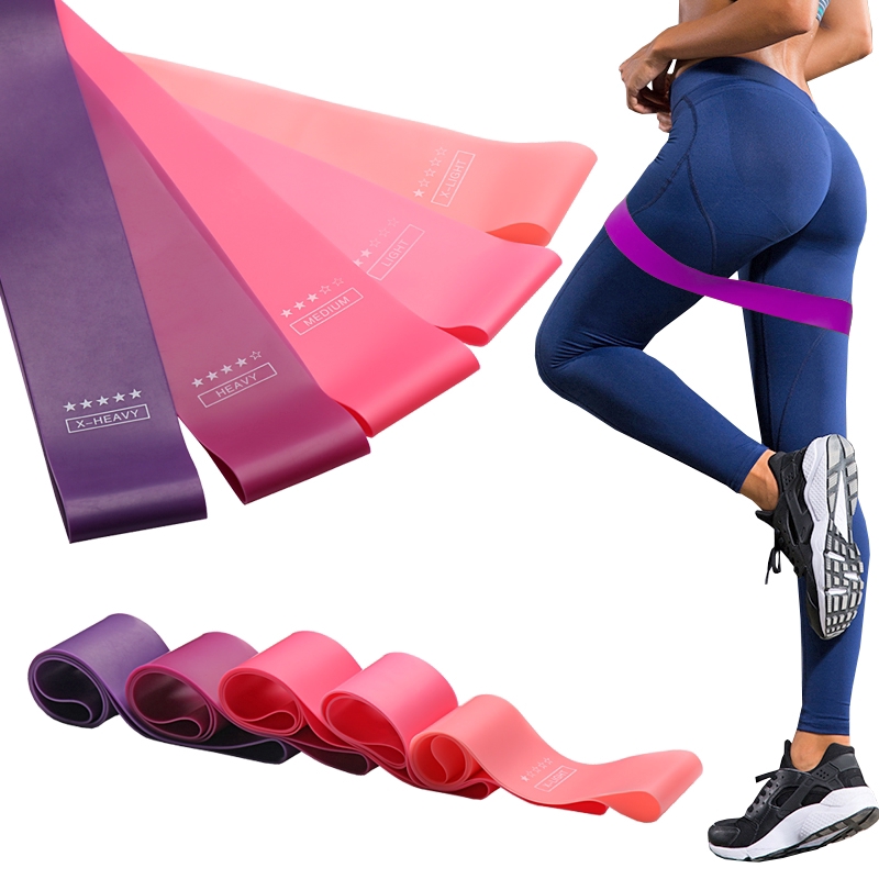 5Pcs/set Resistance Bands Yoga Belts / Pilates Sport Rubber Training Pull  Bands/ Wide Fitness Exercise Legs Band Loop / Strength Resistance Bands / Legs Thigh Glute Butt Squat Workout Exercises / Braided Elastic Band Fitness Equipment