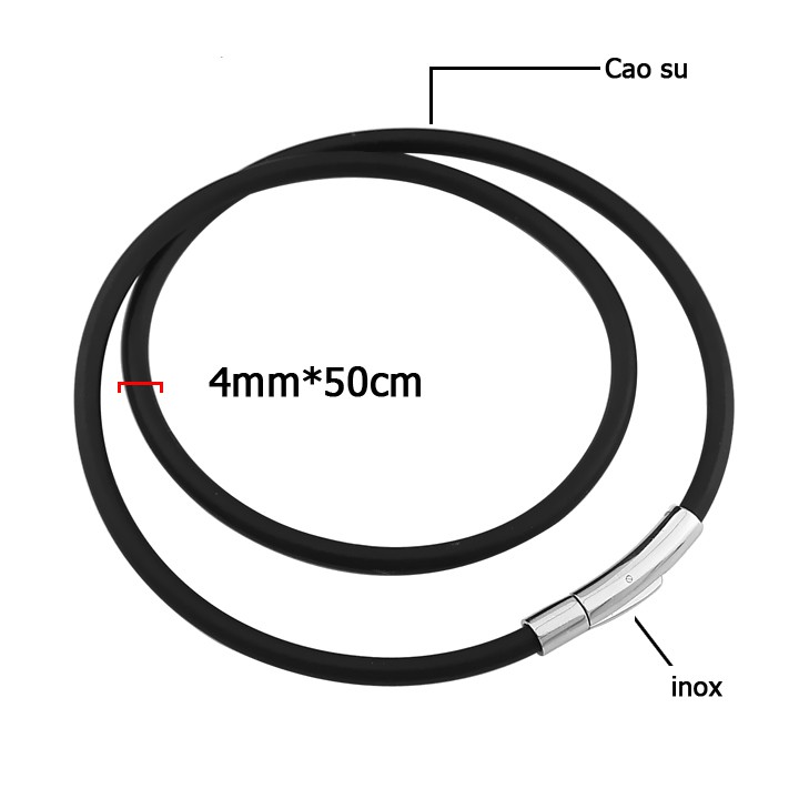 Dây Chuyền Cao Su Chốt Inox Độc Đáo Cá Tính