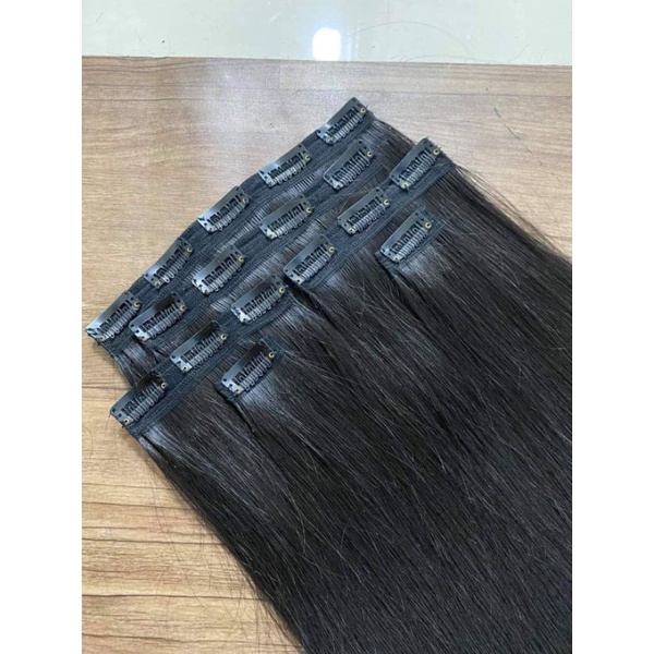 Tóc nối kẹp Phím 9 mảnh  xoăn sóng lơi / thẳng. Tóc giả nữ, kẹp làm dài và phồng tóc. Nối tóc tại nhà