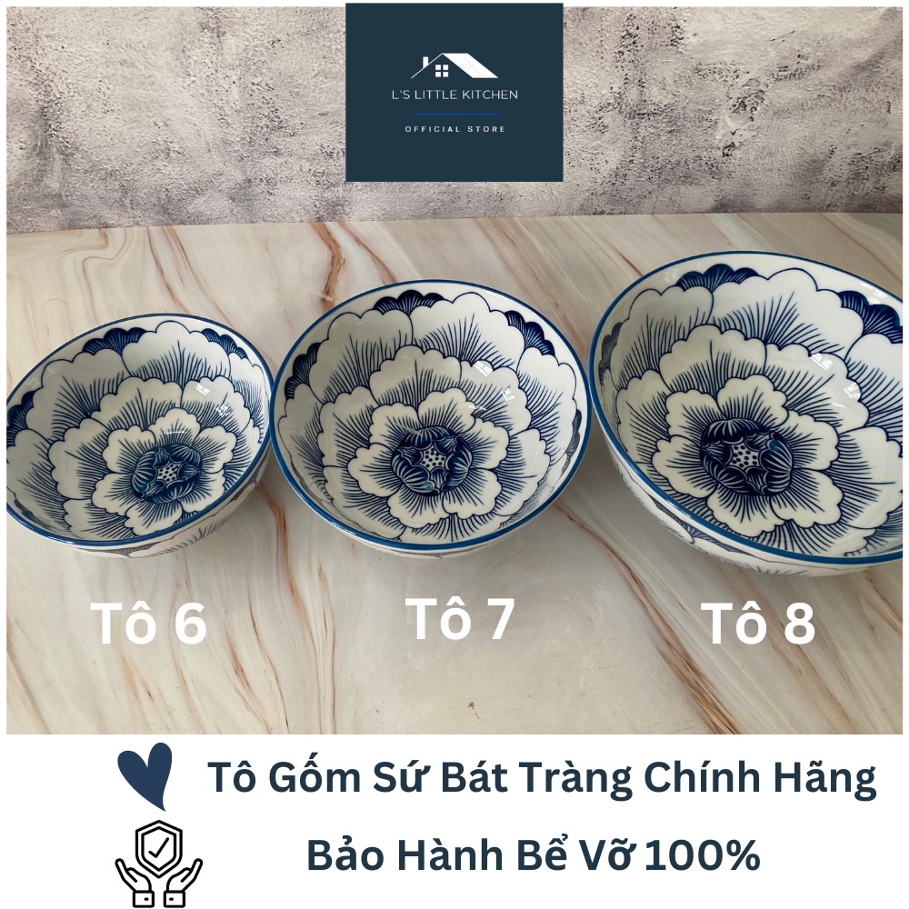 Tô Sứ Bát Tràng Hoa Văn Xanh Cao Cấp