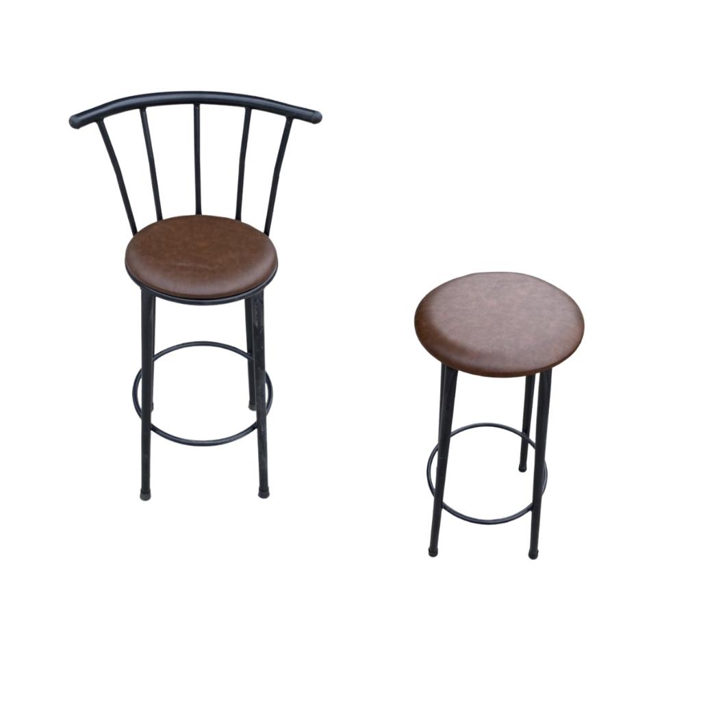 Ghế quầy bar, ghế thu ngân bọc đệm màu nâu mẫu mới sang trọng, hiện đại - Kanta store
