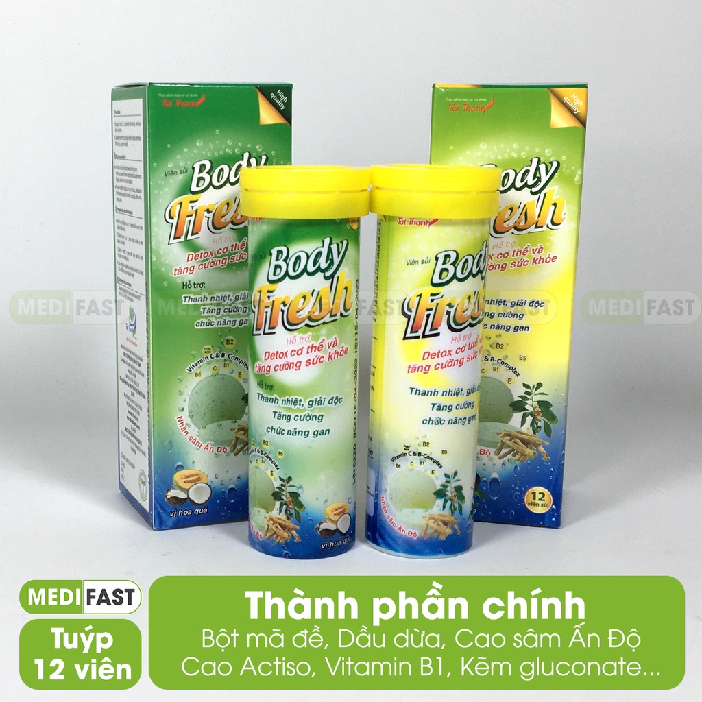 Viên sủi Actiso - Giải độc gan, thanh nhiệt, mát gan - Viên sủi Body fresh, làm nước giải khát rất ngon